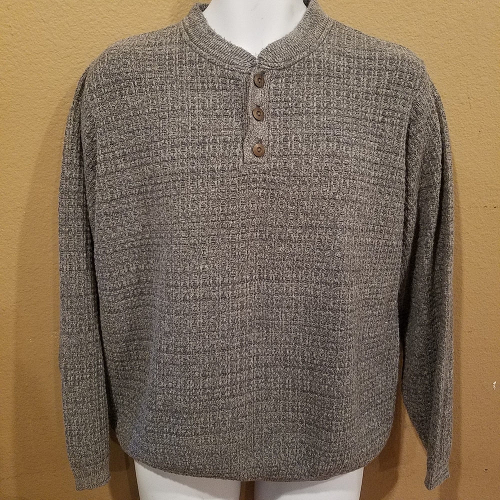 Hagger Half Button Knitted Pullover Sweater - image 1